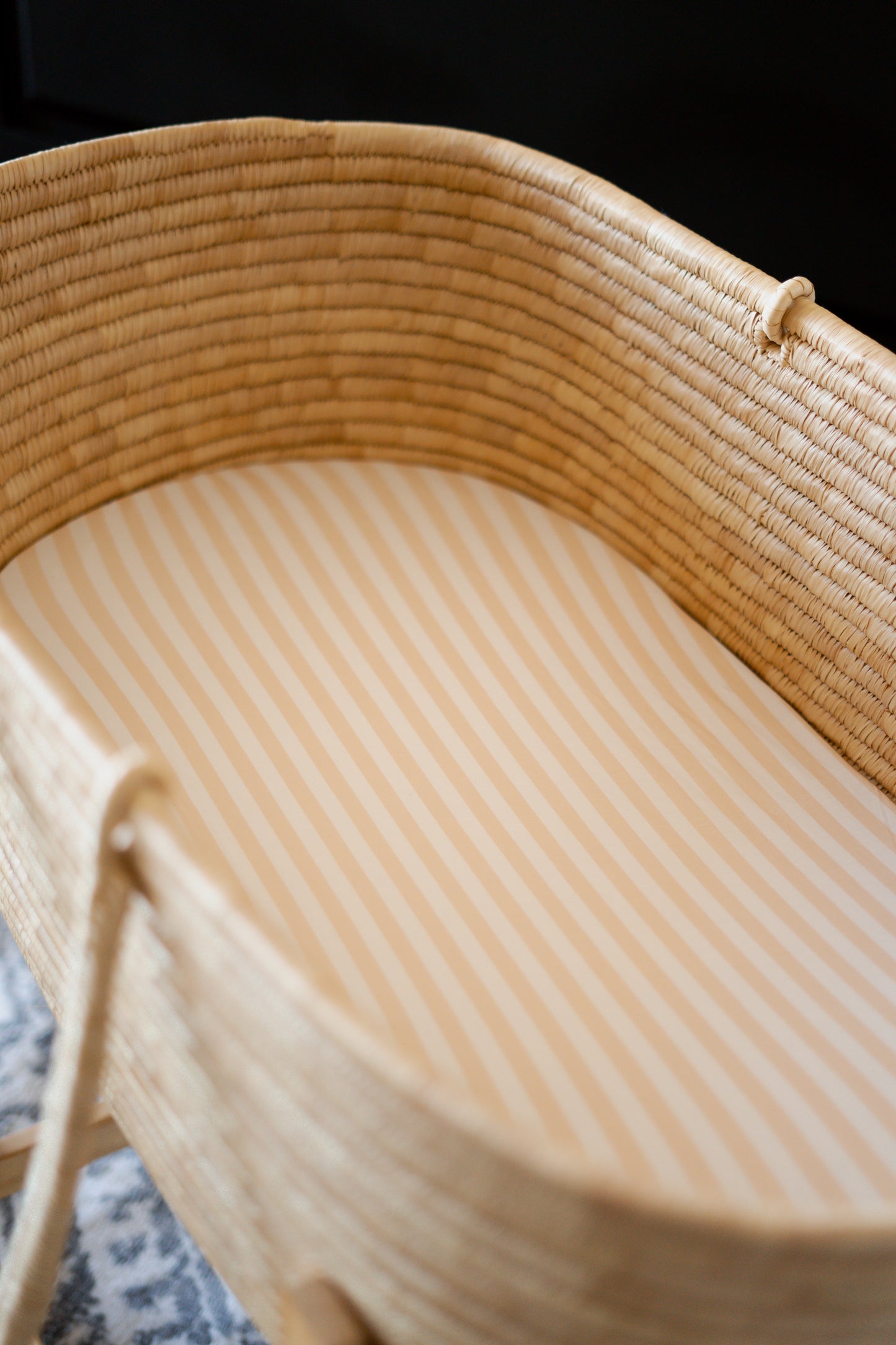 Beige and white stripe Crib Sheet