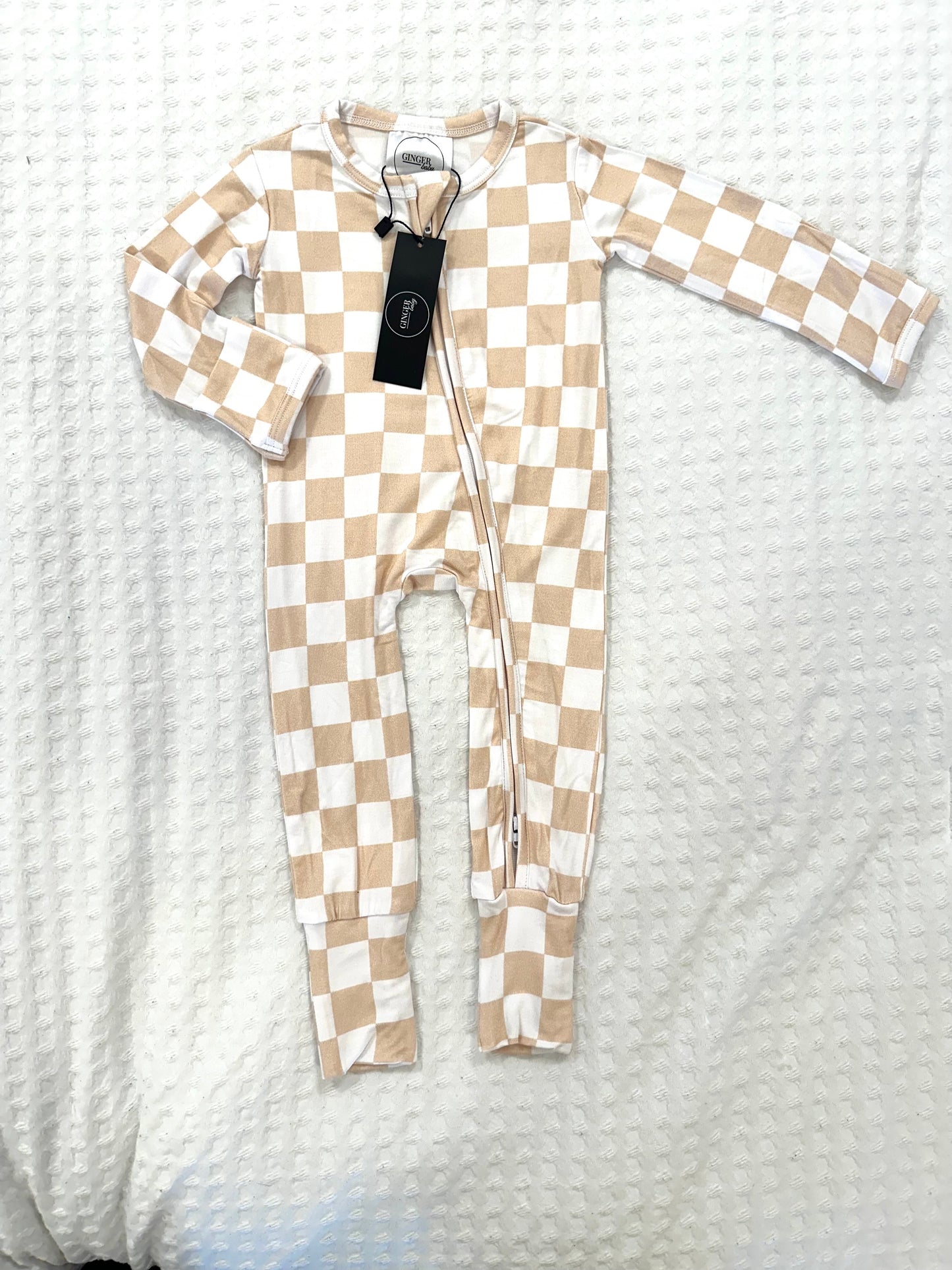 Tan Checkered Zip Sleeper (Clearance)