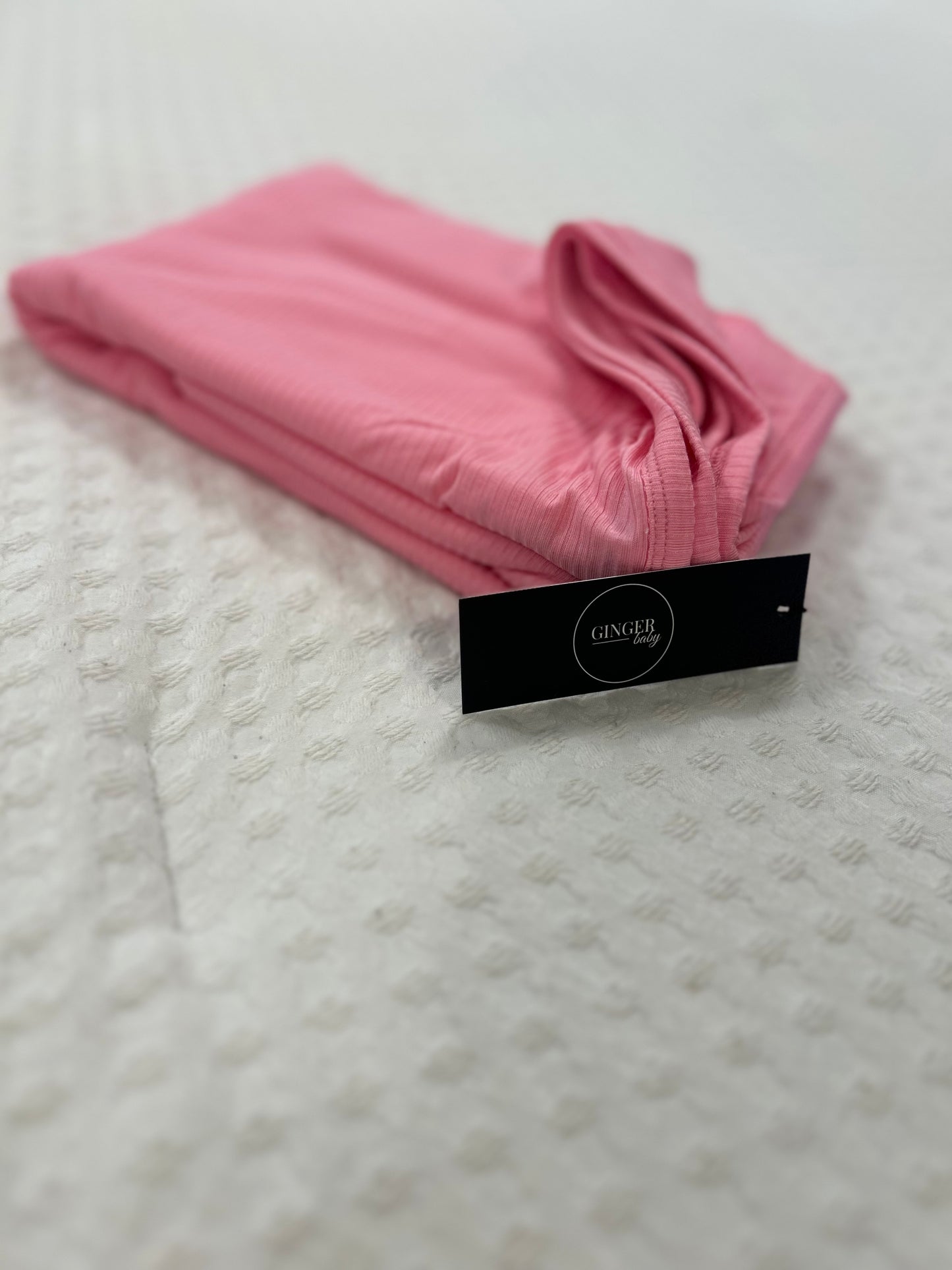 Bubblegum Pink Ribbed Swaddle