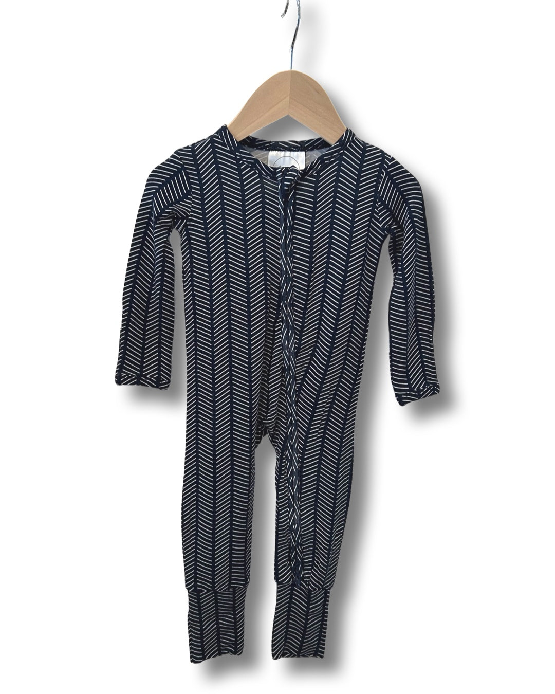 Midnight Blue Herringbone Zip Sleeper