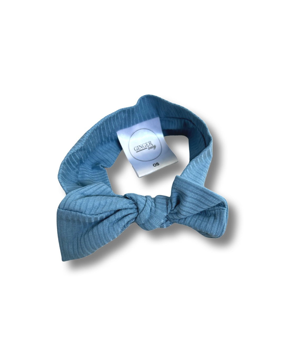 Ribbed Blue Bow Headband (Clearance)