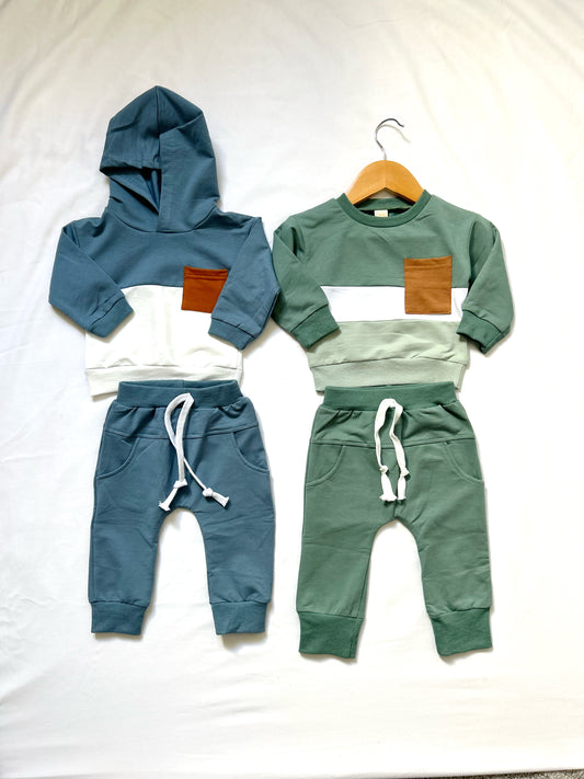 Sweat Outfit Sets (Blue, Green)