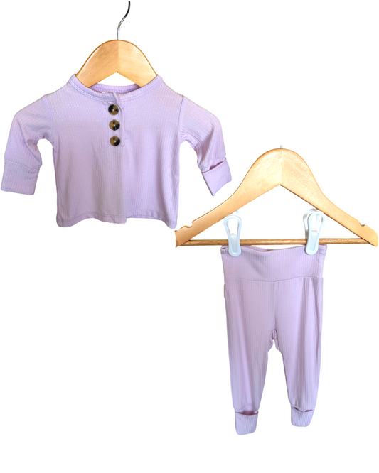 Ribbed Lilac Top + Bottom (Clearance)