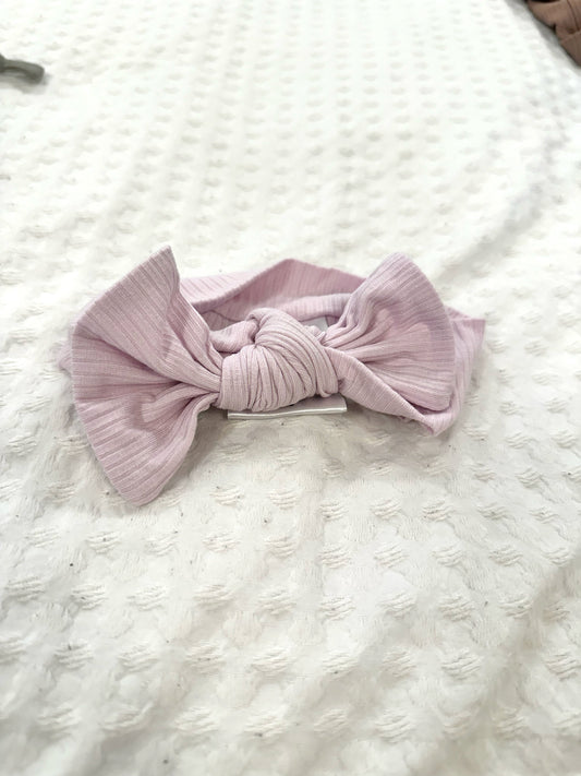 Lilac Ribbed Bow Headband (Clearance)