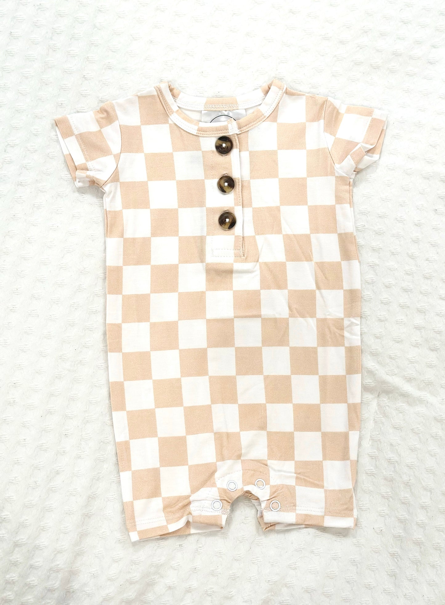 Tan checkered romper