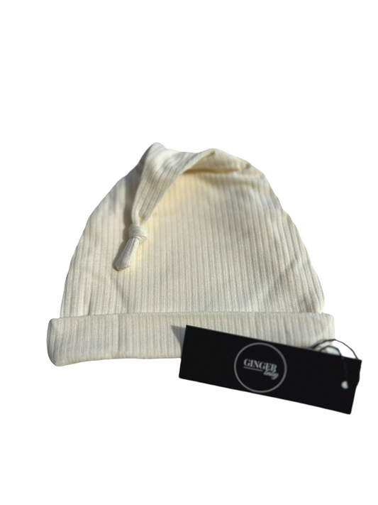 Ribbed Cream Hat