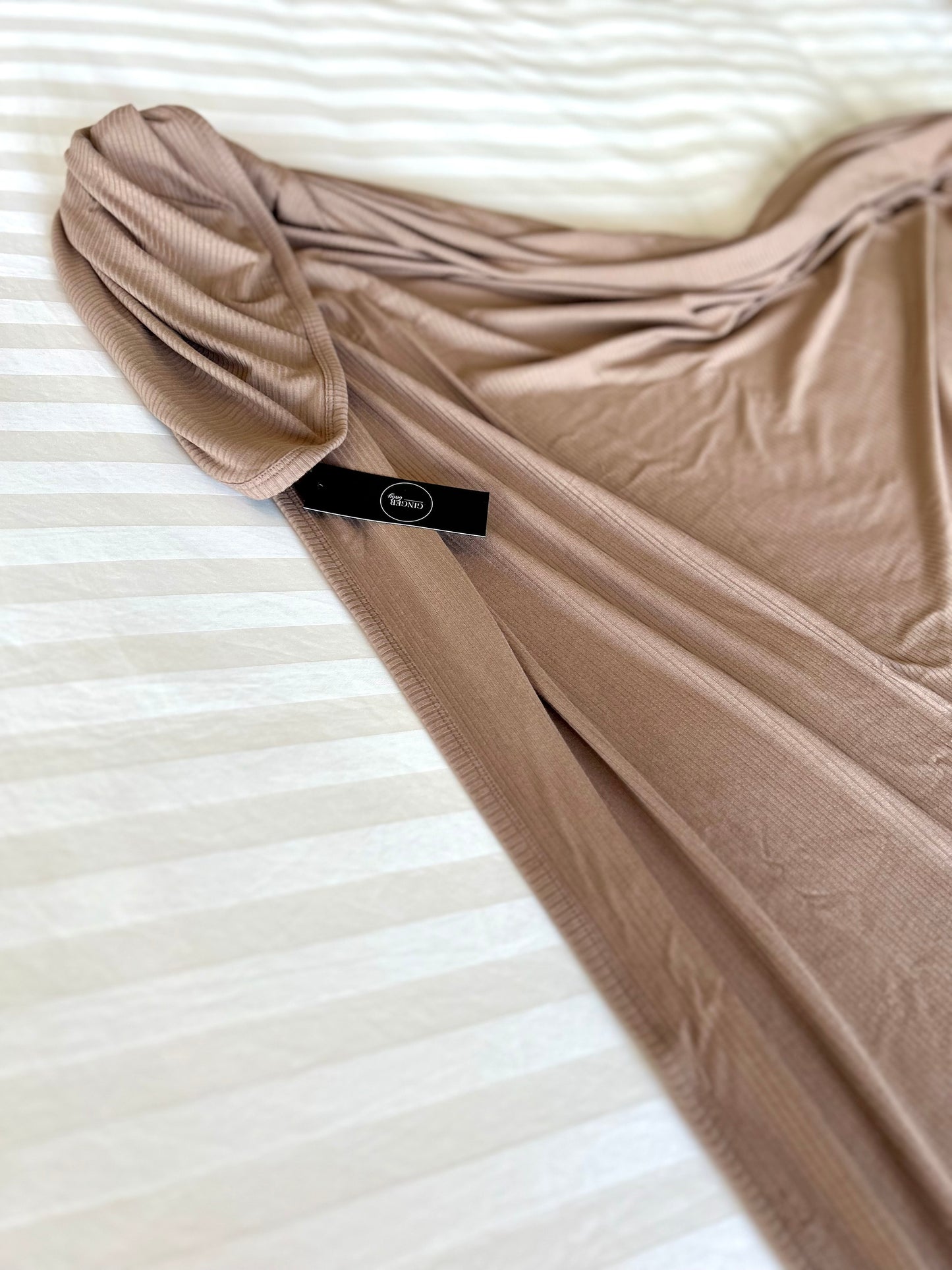 Brown Ribbed Swaddle