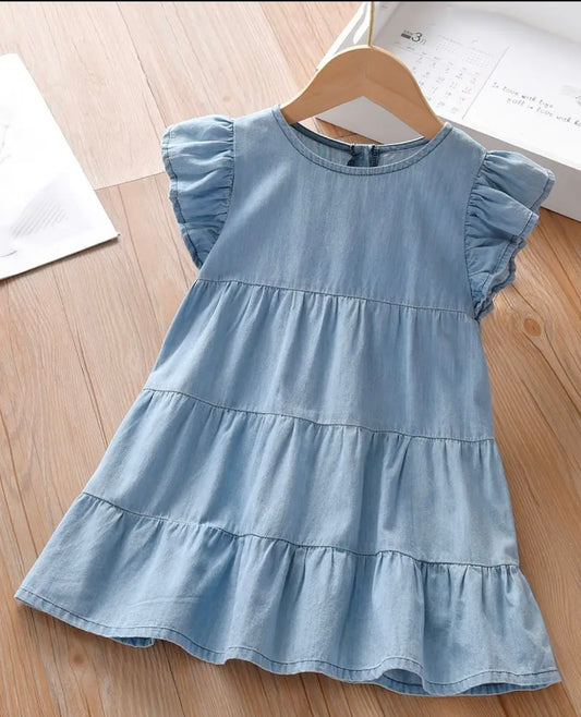 Denim Button Spring Dress (Clearance)