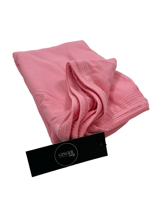 Bubblegum Pink Ribbed Swaddle