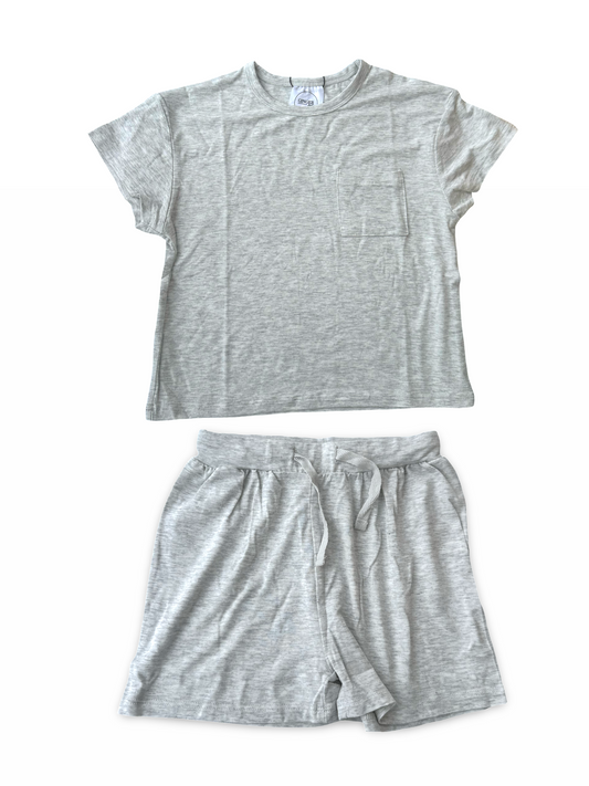 Heathered Gray Toddler Lounge Short Set