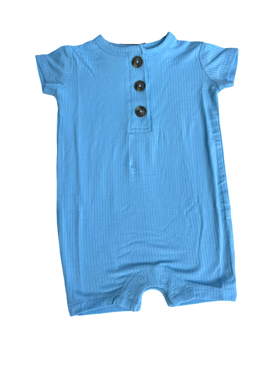 Carolina Blue Ribbed Short Romper (Clearance)