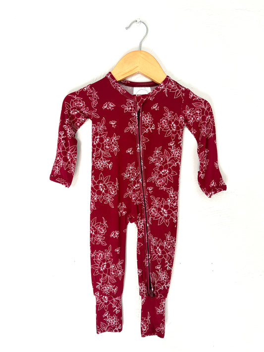 Burgundy Floral Zip Sleeper