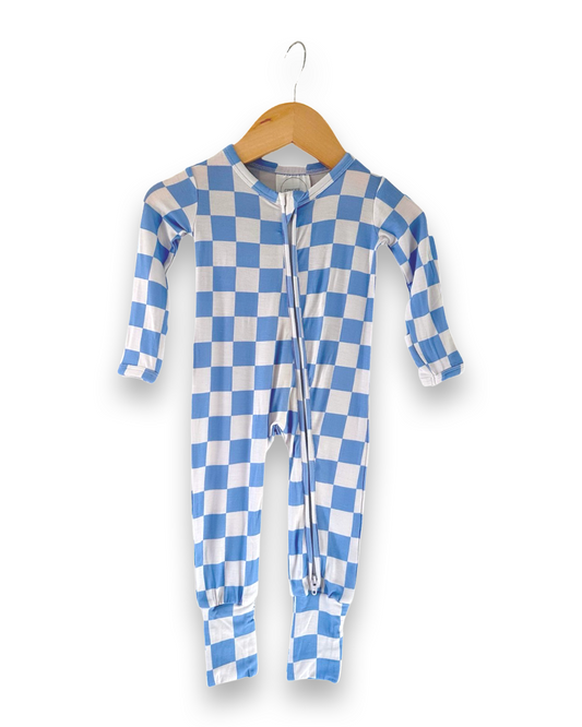 Blue Checkered Zip Sleeper