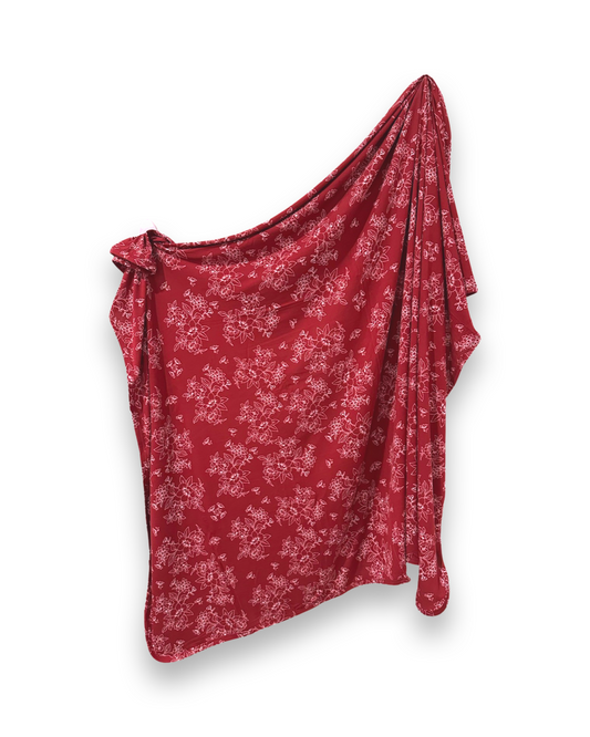 Burgundy Floral Swaddle