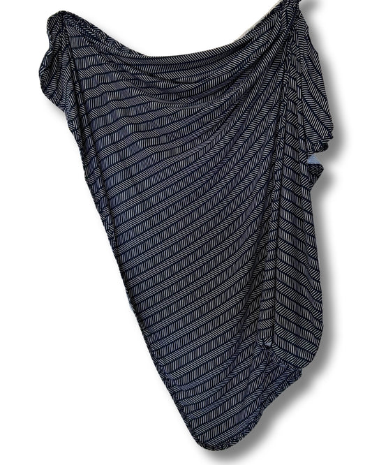 Midnight Blue Herringbone Swaddle