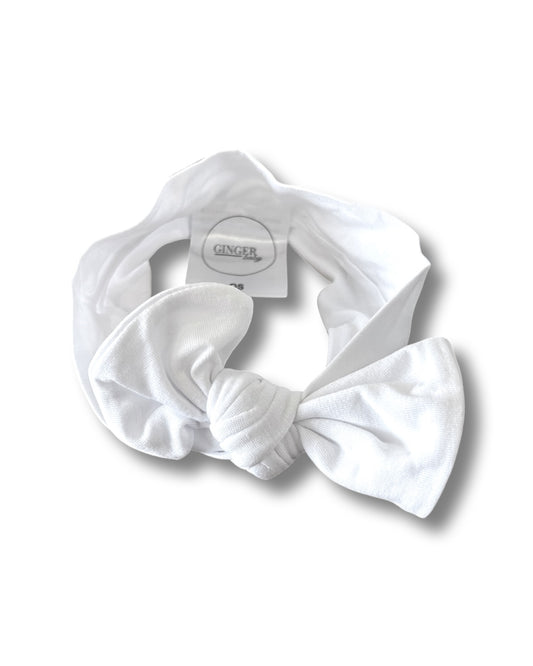 Bright White Bow Headband