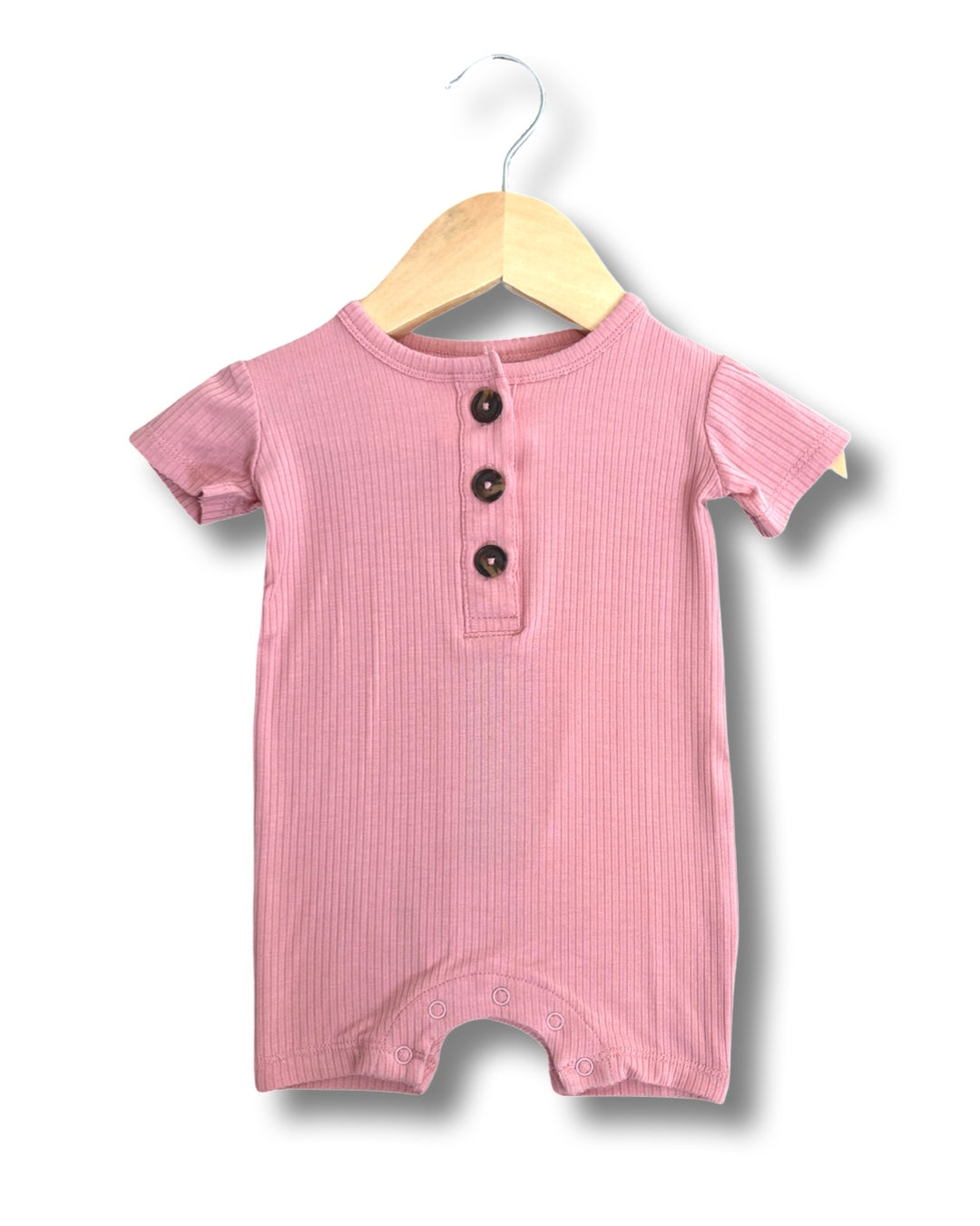 Ribbed Pink Short Romper